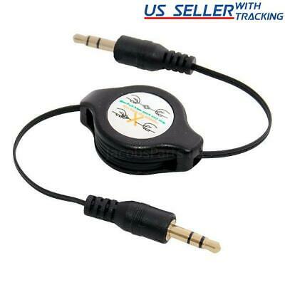 5x Retractable 3.5mm 1/8" Aux Auxiliary Male Audio Cable (5-pack)