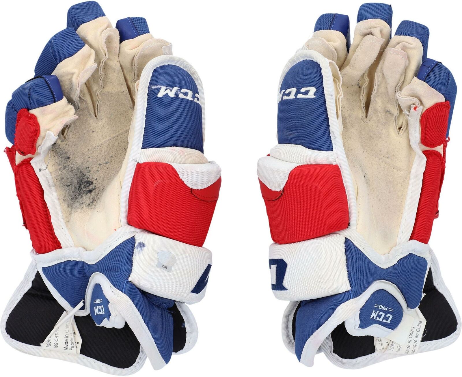 Oscar Lindberg New York Rangers Gu #24 Ccm Gloves From The 2016-17 Nhl Season