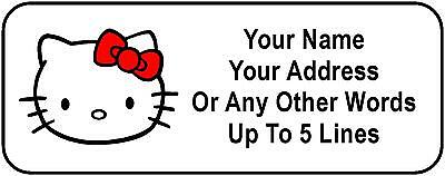 30 Hello Kitty Face Personalized Address Labels
