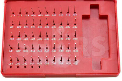Shars 50 Pcs M0 .011-.060" Class Zz Steel Pin Plug Gage Gauge Set Minus (-) A}
