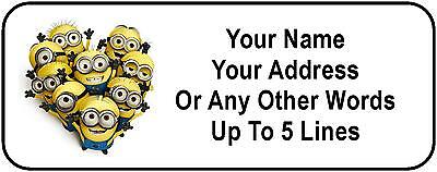 30 Despicable Me Minions Personalized Address Labels